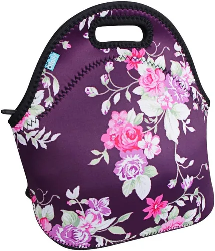 Vista 14 de Bolsa de almuerzo impermeable Ofeily para viandas con material de neopreno fino, bolsa de mamá, Negro