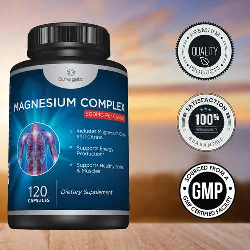 Vista 5 de Cápsulas de citrato de magnesio de primera calidad – Potente suplemento de óxido de magnesio y citrato de 500 mg – Ayuda a apoyar huesos, músculos