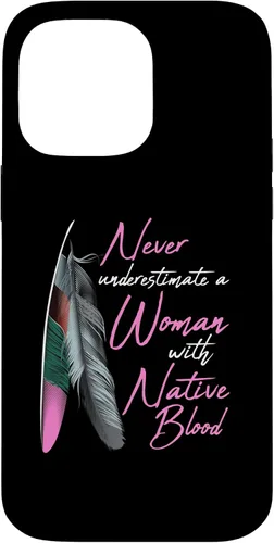 Vista 21 de Funda para iPhone 17 con texto en inglés "Native American Indian A Woman with Native Blood
