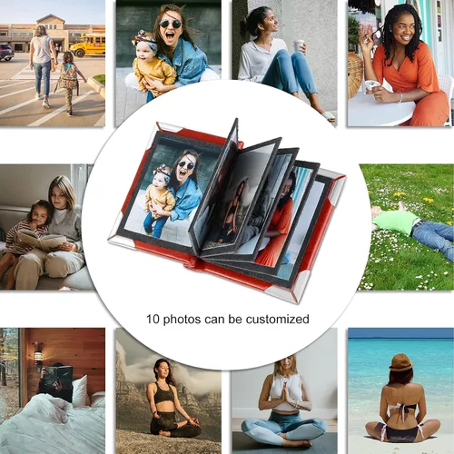 Vista 5 de Jewelstruck Llavero personalizado con 510 imágenes, llavero de fotos personalizado, mini álbum de fotos retro conmemorativo para pareja BFF