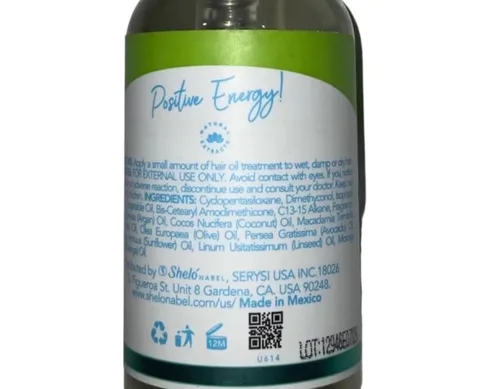 Vista 6 de Sheló NABEL Aceite para el cabello de coco y moringa, antiencrespamiento 2.20 fl oz.