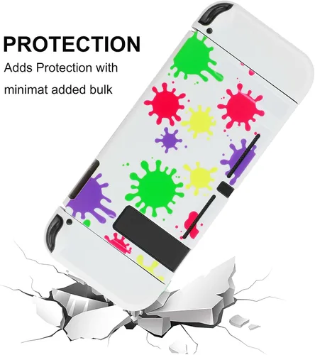 Vista 5 de Funda protectora acoplable compatible con interruptor, carcasa rígida para controladores Switch y Joy-Con con 4 agarres para el pulgar, para funda