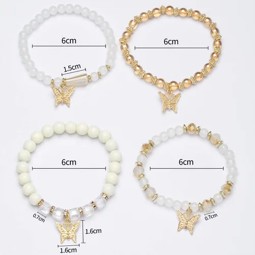 Vista 3 de Pingyongchang Pulseras bohemias para mujer, estilo bohemio, multicapa, con cuentas doradas, apilables, elásticas, hechas a mano, multicolor