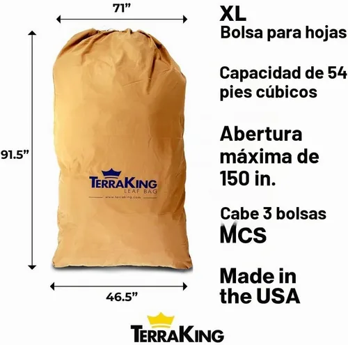 Vista 2 de TerraKing Leaf XL - Bolsa para recolección de hojas rápido y fácil, sistemas de recogida de materiales para cortacésped de montar