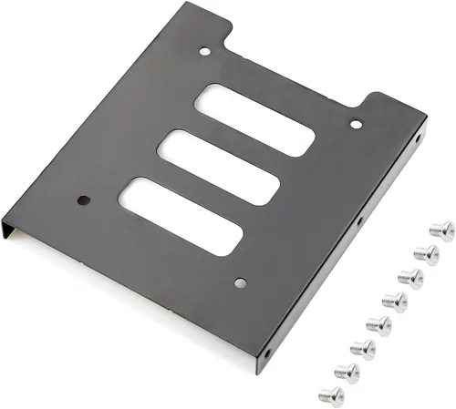 Vista 2 de Paquete de 2 bahías de disco duro SSD HDD de 2.5" a 3.5" Soporte de soporte de montaje de metal para PC (soporte)