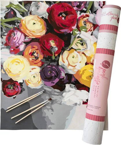 Vista 16 de Pink Picasso Kit de Pintura Floral Botánica por Números para Adultos y Adolescentes Juegos de Kits de Pintura Acrílica DIY en Lienzo 16x20