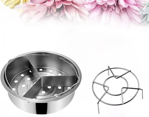 Vista 9 de Stainless Steel Steamer Basket with Divider, 21cm Cooking Rack