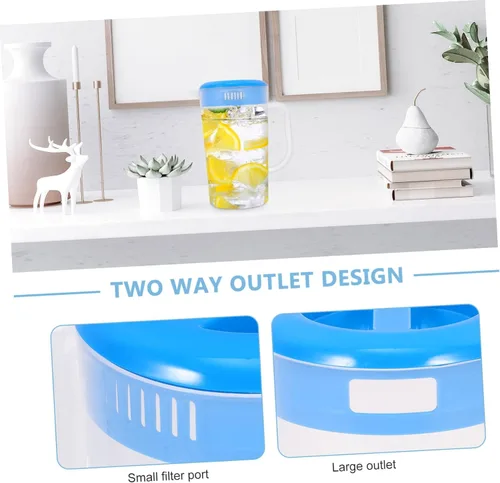 Vista 8 de Jarra de agua fría graduada, botellas de agua transparentes, bebidas de hielo, dispensador de bebidas de limonada, frigorífico, jarra de té de un