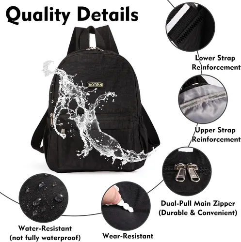 Vista 5 de AOTIAN - Mochila ligera y pequeña para senderismo para mujeres - Mochila de día resistente al agua y duradera para viajes, camping y aventuras al