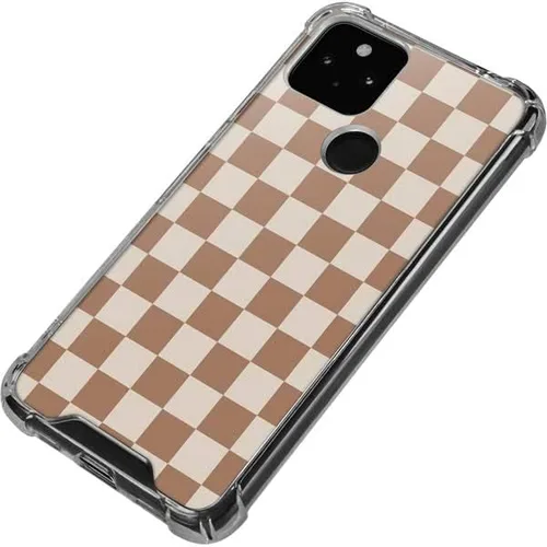 Vista 3 de Skinit Funda transparente compatible con Google Pixel 5a 5G - Diseño de cuadros neutros