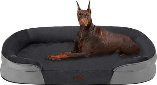 Vista 30 de Dwanton - Cama ortopédica para perros medianos con espuma de gel de memoria, sofá impermeable para perros, cama lavable para mascotas con cojín