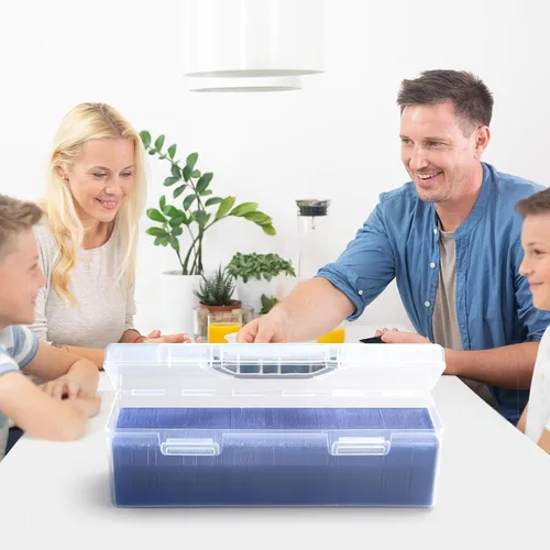Vista 2 de SUNEZLGO Caja de almacenamiento para Toploader, caja de almacenamiento de tarjetas intercambiables de plástico, estuche de naipes de juego, grande