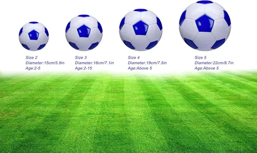 Vista 2 de Balón de fútbol tamaño 2, 3, 4, 5, blanco y azul, actividades deportivas escolares para exteriores e interiores, diseño clásico antiexplosión