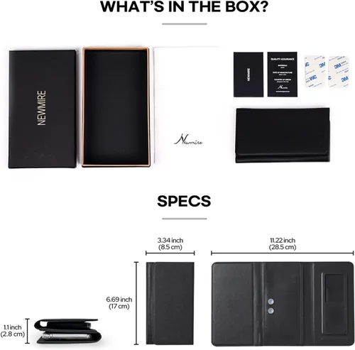 Vista 5 de Funda Duo para 2 teléfonos Funda de cuero de alta calidad multiusos para teléfono celular, cartera para teléfono celular Variación plegable