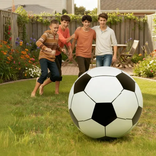 Vista 7 de Lewtemi 2 pelotas de fútbol inflables gigantes de 40 pulgadas, globos de playa grandes y enormes globos de fútbol, deporte, fiesta de cumpleaños