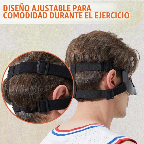 Vista 4 de Protector de nariz para nariz rota, béisbol, sóftbol, baloncesto, máscara facial ajustable con acolchado protector de nariz que protege la nariz