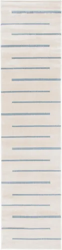Vista 3 de SAFAVIEH Orwell Collection - Alfombra de pasillo, 2 pies 2 pulgadas x 9 pies, color marfil y azul, diseño moderno de mediados de siglo, no desprende