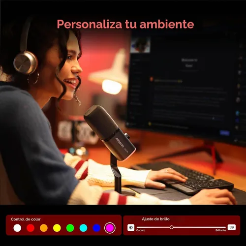 Vista 6 de MAONO Micrófono dinámico inalámbrico para juegos PD100W para PC