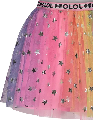 Vista 5 de JoJo Siwa Falda de malla para niñas de tul para niños pequeños a grandes, Arcoiris (Rainbow)