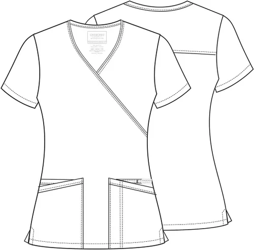 Vista 7 de Cherokee Mujer Scrubs Top Workwear Profesionales Mock Wrap WW655