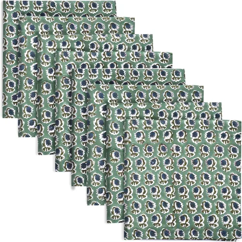 Vista 19 de Ridhi - Servilletas de 100 % algodón con estampado de espárragos verdes de 18 x 18 pulgadas (juego de 4) servilletas de cocina reutilizables
