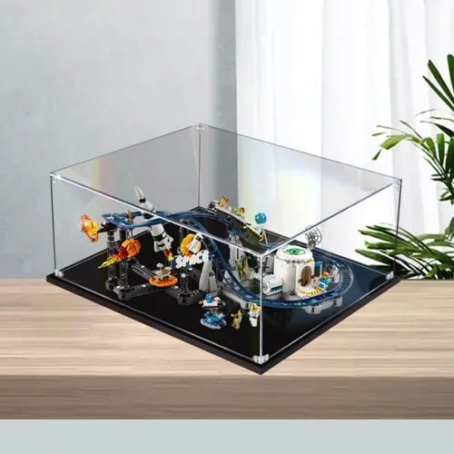 Vista 2 de Vitrina acrílica para Lego Creator Space Roller Coaster 31142 - Escaparate, protege y decora tu modelo con almacenamiento a prueba de polvo, regalos