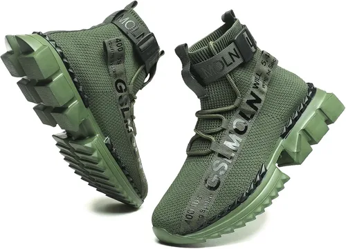 Vista 2 de Jakcuz Tenis de caña alta para hombre y mujer, transpirables, para gimnasio, atletismo, correr, caminar, tenis, niños y niñas, cómodos zapatos
