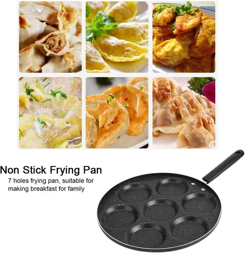 Vista 4 de Ejoyous Sartén de aluminio antiadherente para panqueques de 7 tazas, sartén para tortillas, utensilios de cocina para el hogar con mango ergonómico