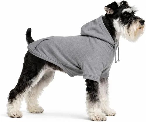 Vista 26 de Lovelonglong Sudadera básica con capucha para perros, 100% algodón, se adapta a perros pequeños, medianos y grandes, color negro, XS