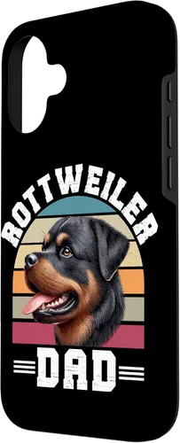 Vista 2 de Rottweiler Dad Rottie Father Dog Parent Father's Day Retro Case for iPhone 16