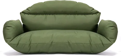 Vista 8 de LeisureMod Cojín colgante para silla de huevo para 2 personas, naranja oscuro, secado rápido, resistente a la intemperie, relleno de algodón suave