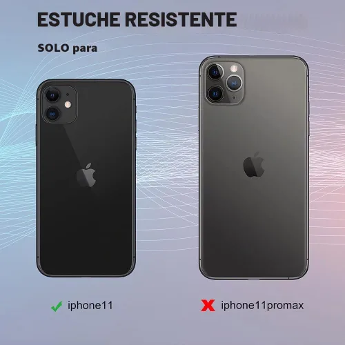 Vista 8 de X-belmox - Funda para iPhone 11, color negro, a prueba de golpes y caídas