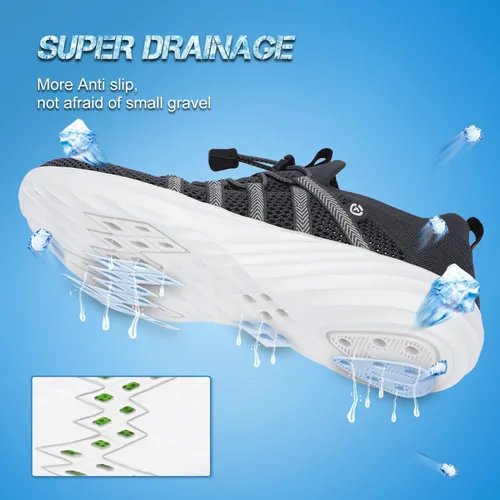 Vista 4 de VIFUUR Zapatos de agua para hombre y mujer, zapatos deportivos para playa, surf, caminar, kayak, barco, piscina
