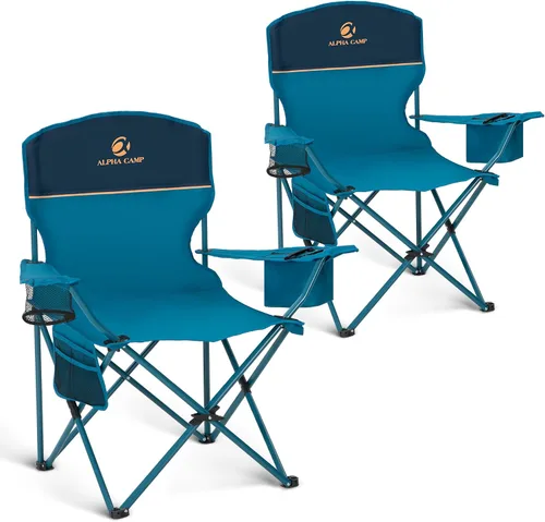 Vista 11 de HIGH POINT SPORTS Paquete de 2 Sillas de Camping Portátiles para Adultos, Silla de Campamento Plegable para Exteriores Sillas de Jardín Ligeras