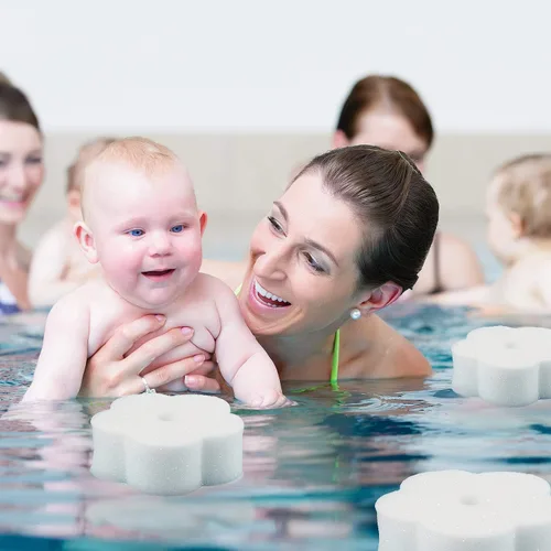 Vista 6 de Boao 16 esponjas absorbentes de aceite para bañera de hidromasaje, piscina y spa (flor, blanco cremoso)