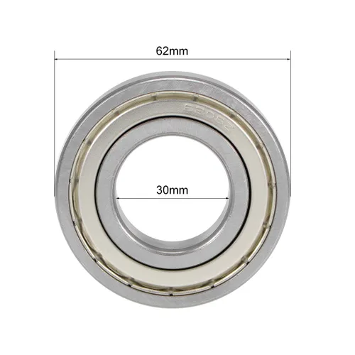 Vista 4 de uxcell 6206ZZ rodamientos profundos Z2 98.4 ft m x 203.4 ft m x 52.5 ft m doble blindado acero de carbono