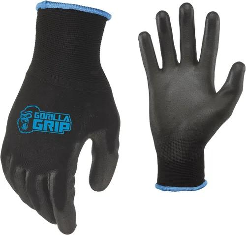 Vista 7 de Guantes de trabajo Gorilla Grip, agarre máximo sin deslizamiento para todo uso, guantes para hombres, superiores en condiciones húmedas, secas