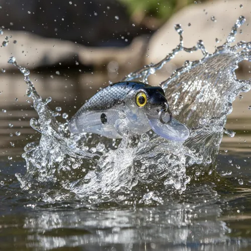 Vista 5 de Juego de 5 señuelos de cigüeñal de pesca suspendidos, cebos de manivela Jerkbaits Minnow, cebo de manivela con cuentas de traqueteo, como cebos