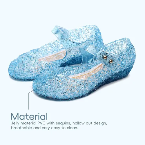 Vista 2 de YIBLBOX Zapatos de vestir de princesa con purpurina de Mary Jane para niñas
