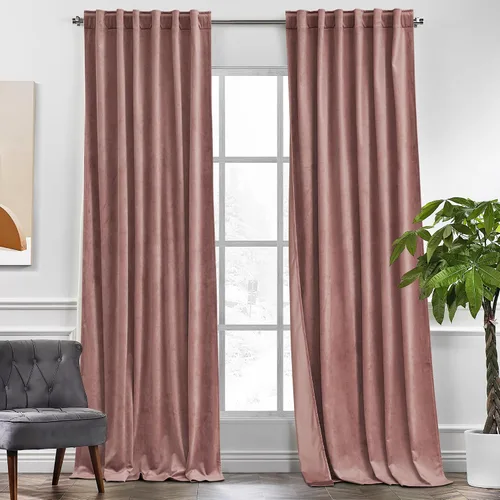 Vista 10 de KGORGE - Cortinas opacas de terciopelo beige de 84 pulgadas, 2 paneles para dormitorio