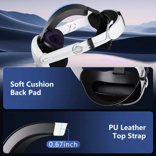 Vista 3 de Eslick Correa para la cabeza compatible con Meta Quest 3, RGB Light Elite Correa con batería de 10000 mAh para accesorios OculusMeta Quest 3