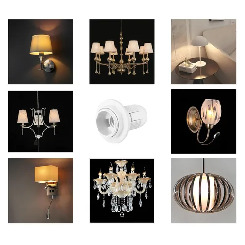 Vista 8 de 6 unids por paquete E14 LED bombilla portalámparas retenedor anillos y adaptador de repuesto Candelabro Candelabro lámpara zócalo