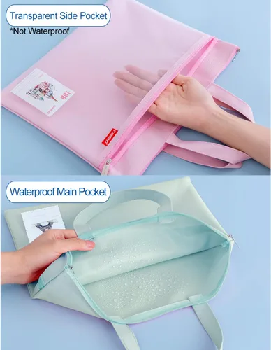 Vista 4 de Calculadora de escritorio y bolsa impermeable con cremallera de malla, batería de 12 dígitos, pantalla LCD con energía solar, calculadora de botón