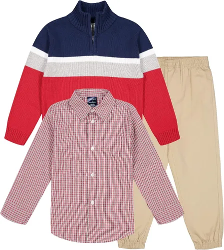 Vista 2 de Nautica Conjunto de suéter de 3 piezas para niño pequeño