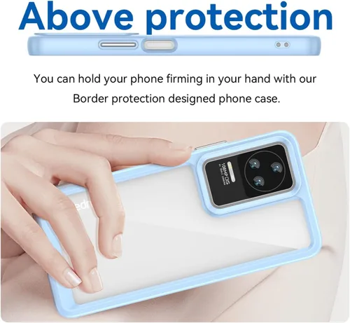 Vista 3 de Funda transparente para Redmi K50, Redmi K50 Pro/Redmi K60E con protector de pantalla, antiarañazos, a prueba de golpes, de policarbonato duro