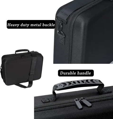 Vista 7 de Foam Padded Carrying Case for MetaOculus Quest 2 VR Gaming Headset and Touch Controllers Hard Travel Bag with Foam Insert Silicon face Cover Lens