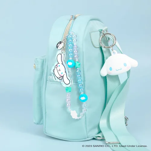 Vista 7 de iFace Cinnamoroll - Correa de cuentas + funda de primera clase para iPhone 14 Pro Max (Hello Kitty y amigos - Kawaii Arcade)
