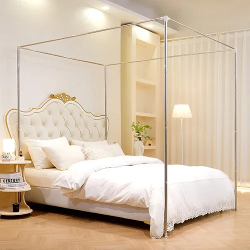 Vista 8 de Marco de cama de acero inoxidable tamaño individual, marco de metal resistente de tamaño individual para cama de metal, cama de madera, decoración