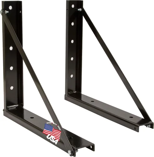 Vista 2 de Buyers Products 1701006B - Soportes de montaje formados y atornillados de acero negro para caja de herramientas debajo del camión, juego de 2, 18 x