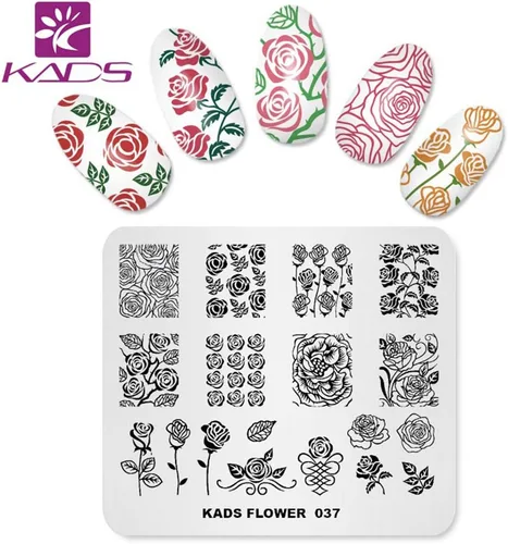 Vista 3 de KADS Flower Series Nail Stamping Plate - Herramienta de decoración de bricolaje